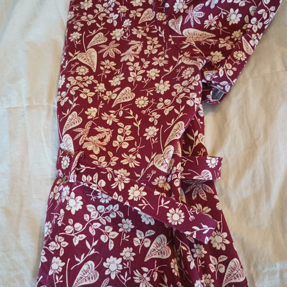 Collectif Caterina swing dress burgundy floral size 16